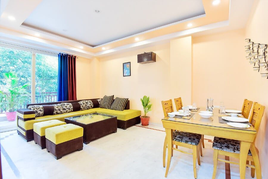 2 BHK Living room of service apartments near medants hospital gurgaon