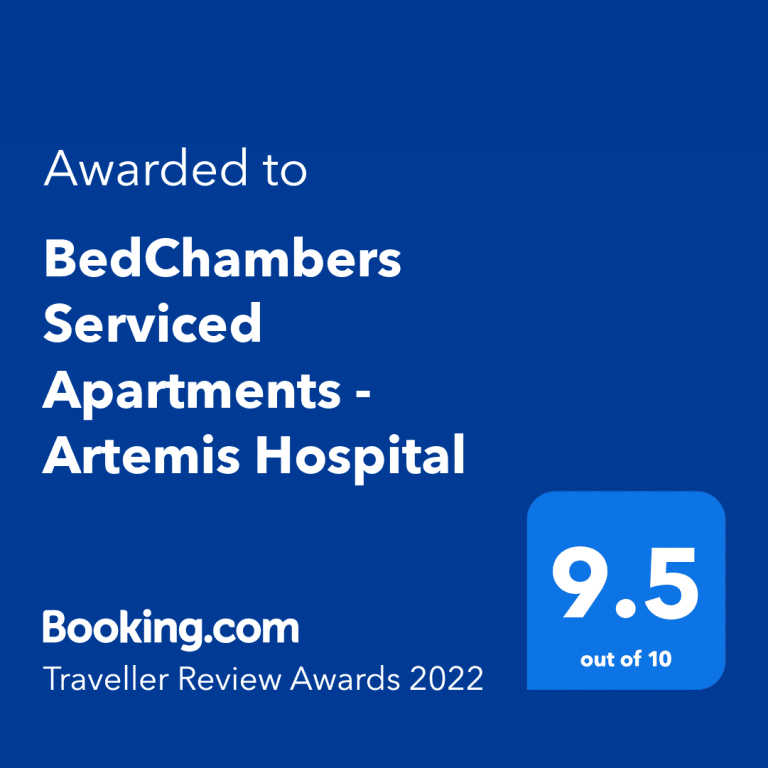 Bedchambers serviced apartments - Artemis Hospital booking.com ratings