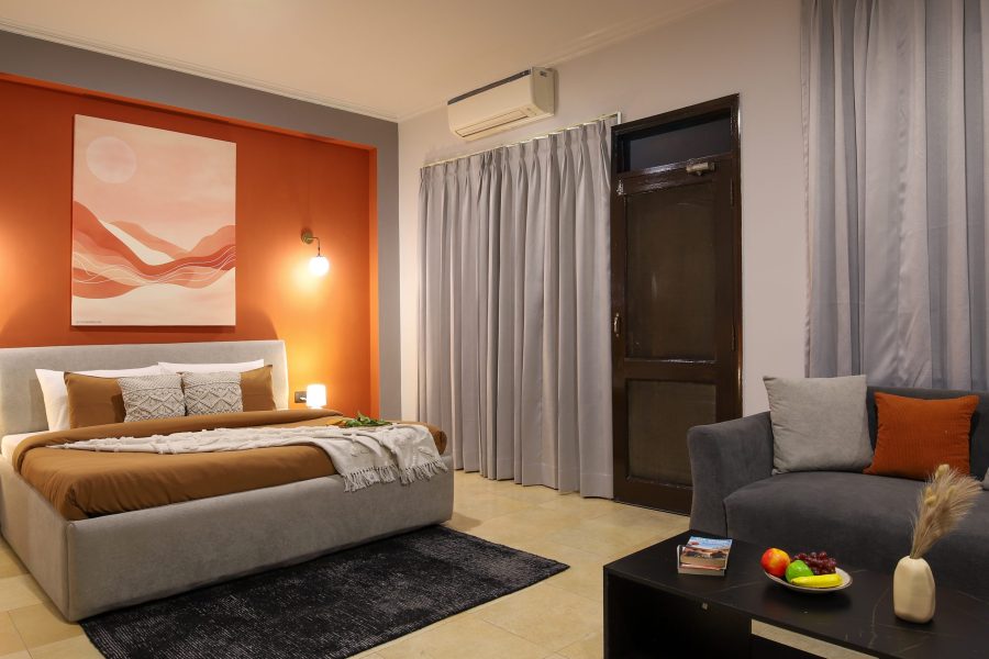 Bedroom, serviced apartments in Gurgaon