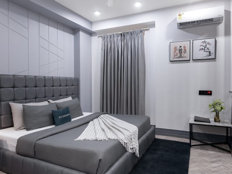 Bedroom - Deluxe Room Without Balcony - Service apartment in gurgaon, Mg Road