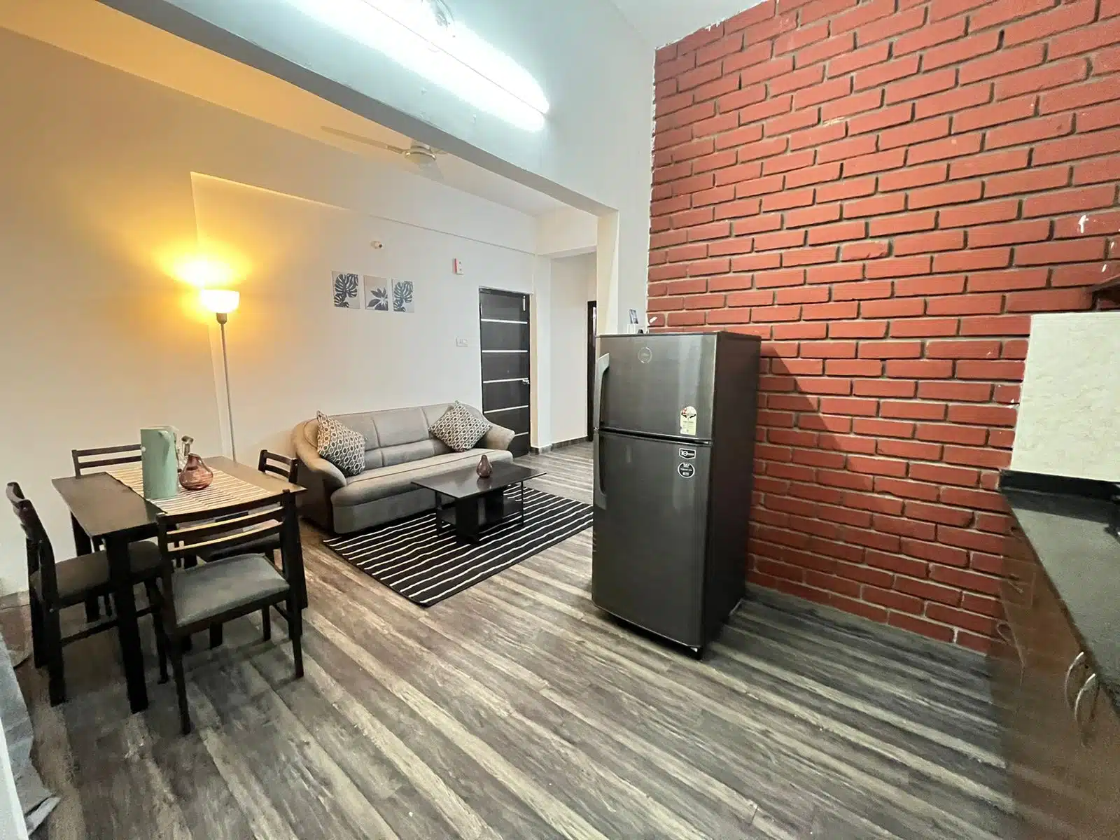 Fridge, 1 Bhk service apartment with balcony (Jubilee Hills)