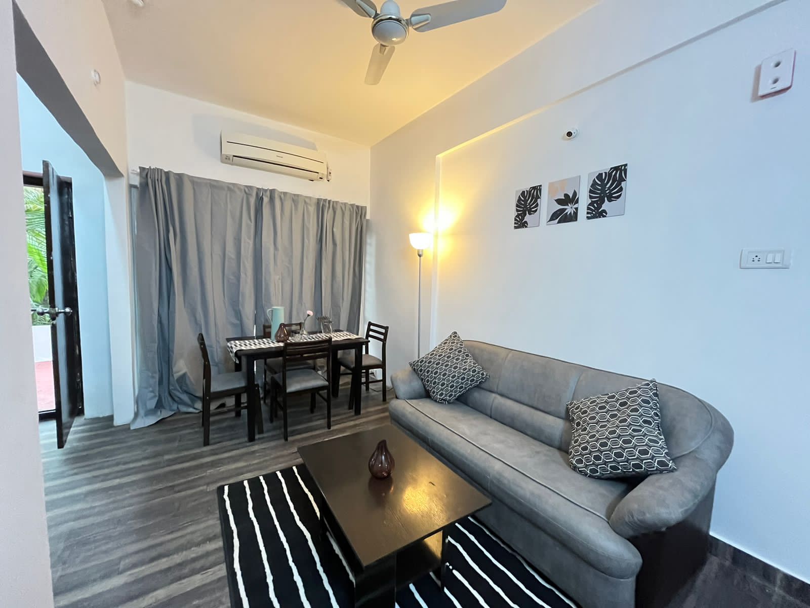 Side view Living Area, 1 Bhk service apartment with balcony (Jubilee Hills)