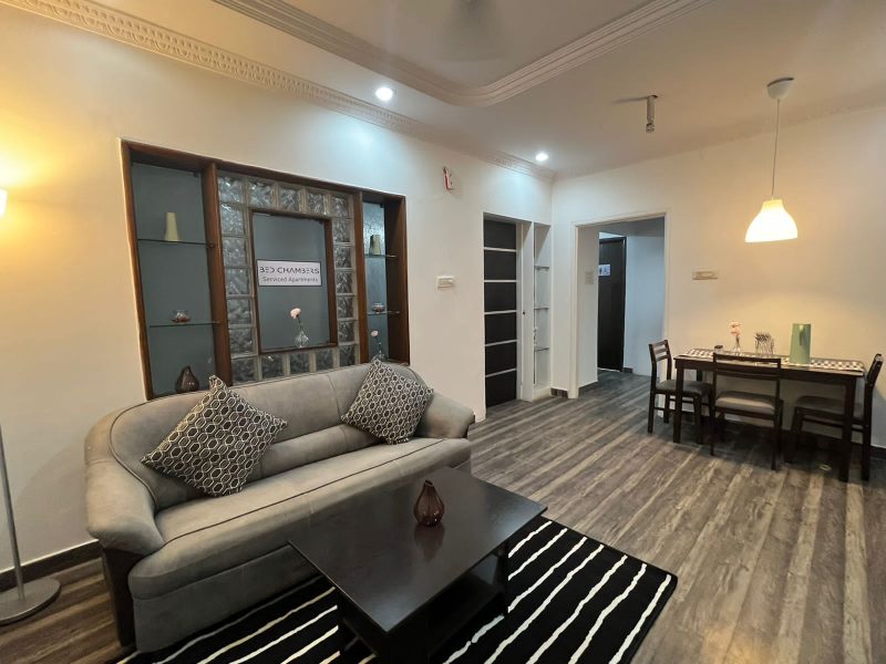 Living area 3, Stright, Dining Area, Living Area, Sofa Section, 1 BHK Service apartment with Bathtub & Balcony